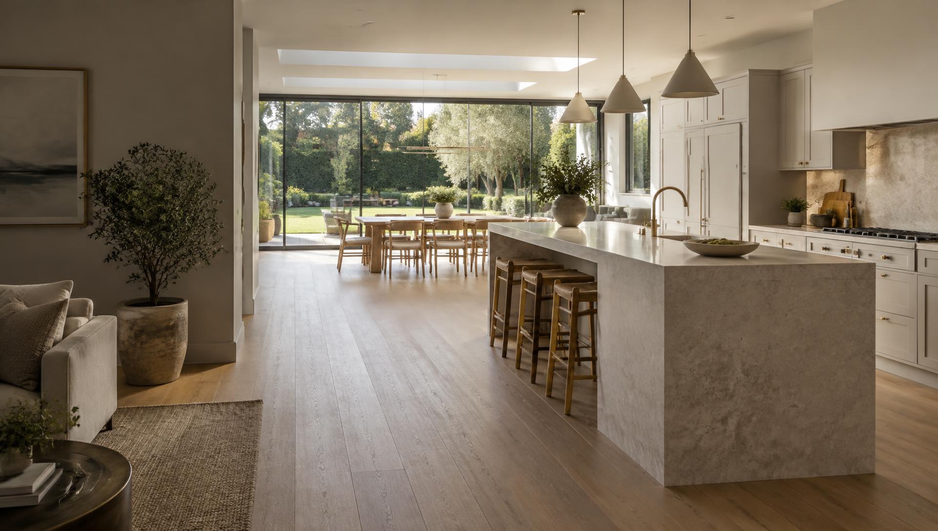 Immaculate, light-filled kitchen and dining space ready for a new chapter